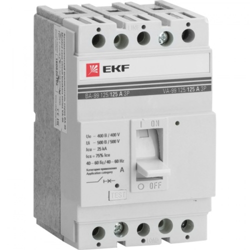 Автоматический выключатель ВА-99 125/80А 3P 25кА EKF PROxima | код. mccb99-125-80 | EKF 